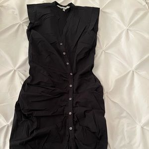 Veronica Beard Bell Button Down Ruched Shirtdress